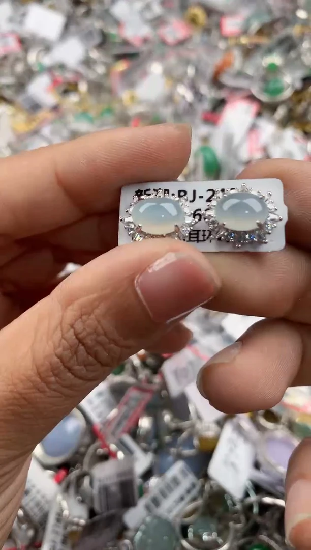 银S925镶嵌戒指翡翠8888----8