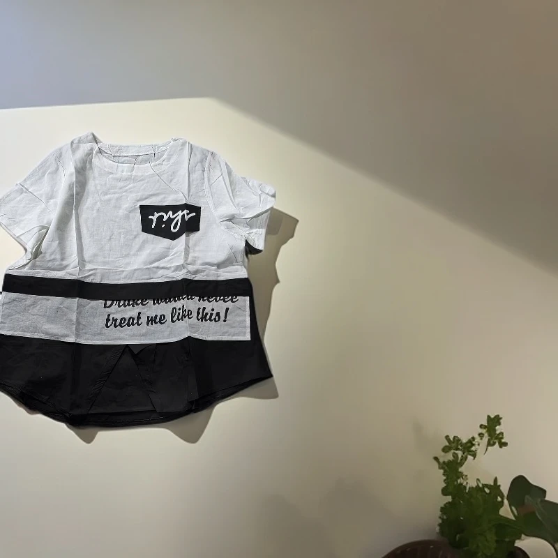 字母拼色短袖911