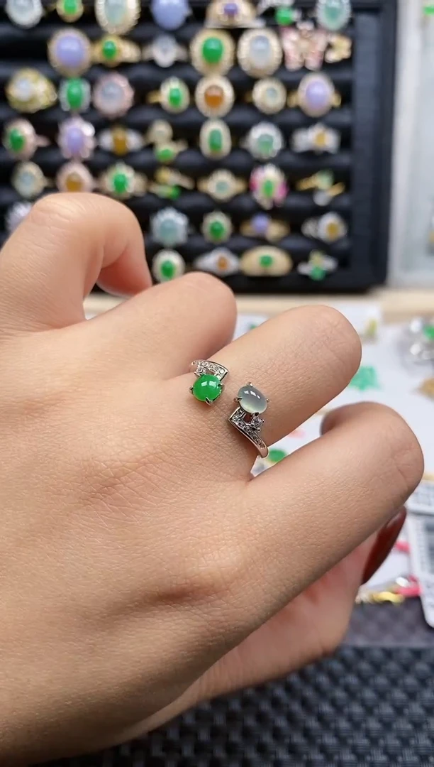 银S925镶嵌戒指翡翠46