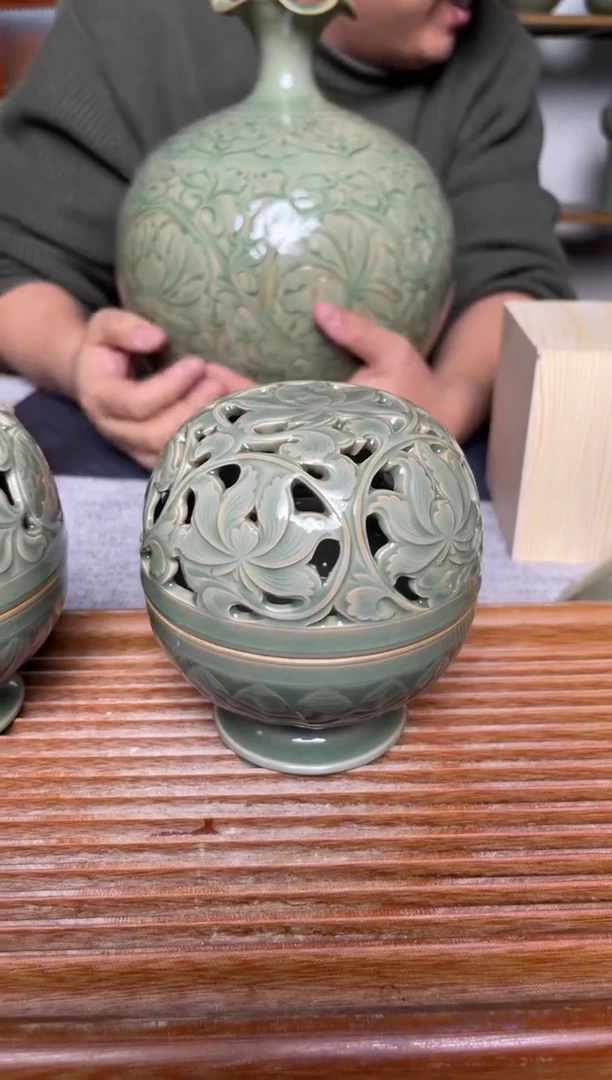 【闪购商品】其他仰山 纯手工秘色镂空香薰炉