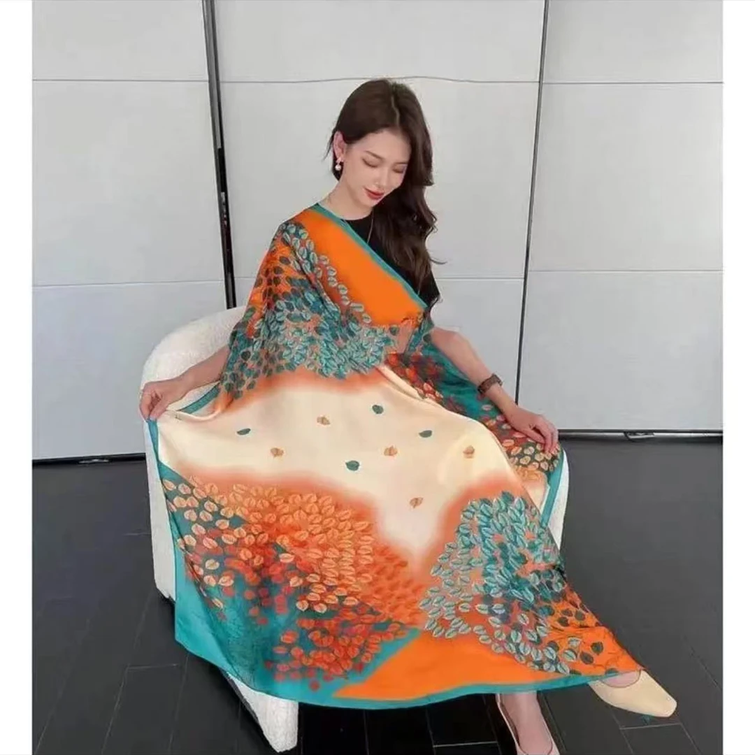 【花影绮章】新款方巾90尺寸女丝巾AS1002