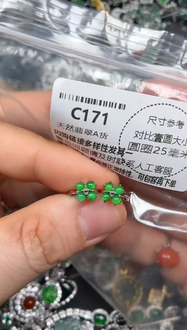 颈饰未镶嵌翡翠C171耳扣