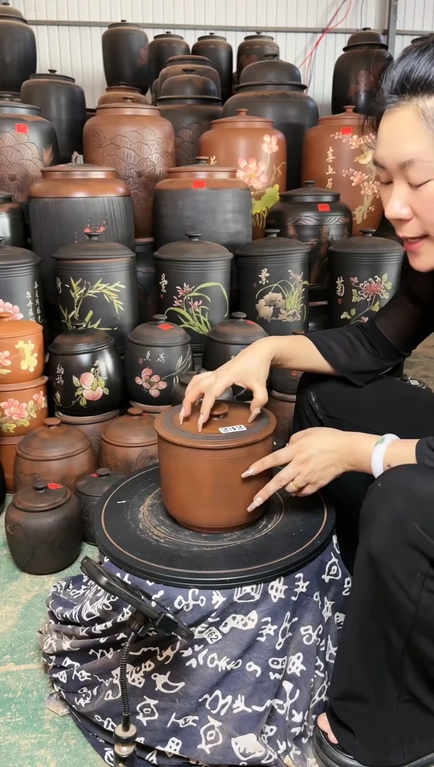 壶瑕疵茶叶罐 小五饼古铜色  232