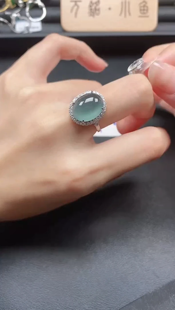 翡翠戒指银S925镶嵌51151