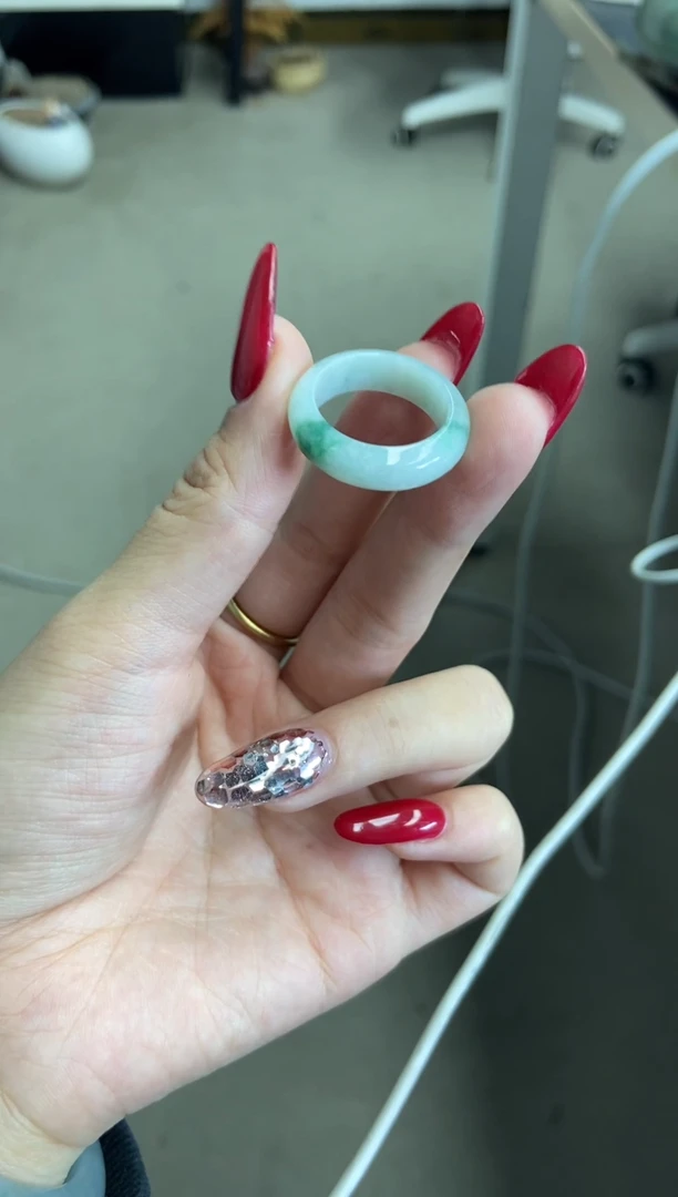 【闪购商品】翡翠戒指未镶嵌翡翠戒圈绿飘花-YS09285