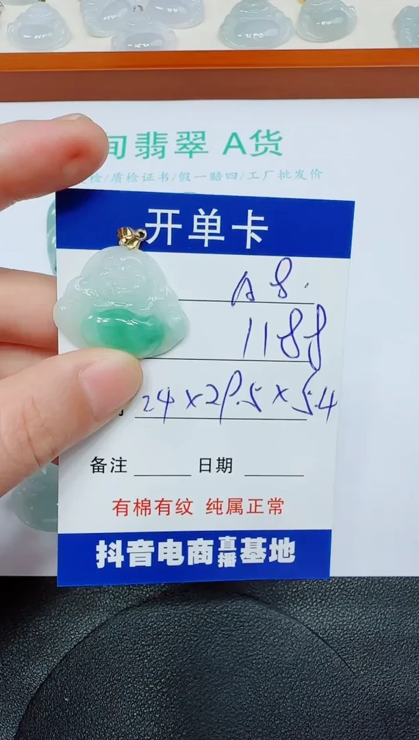 翡翠未镶嵌吊坠(赠链)A8