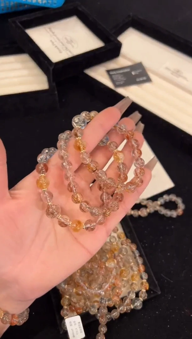 【闪购商品】水晶手链合金黑金超手链x1326