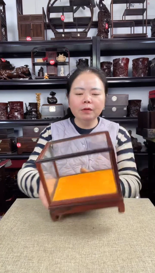 木红玻璃罩1号老李红木工艺品