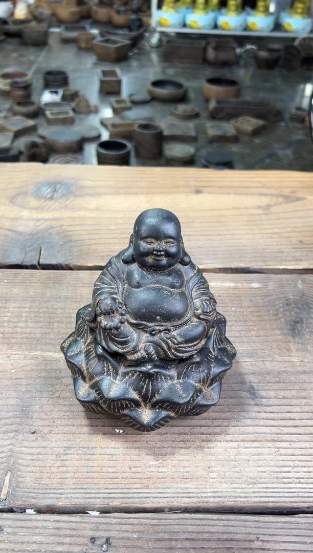 陶土丨未来佛+莲蓬实心底座