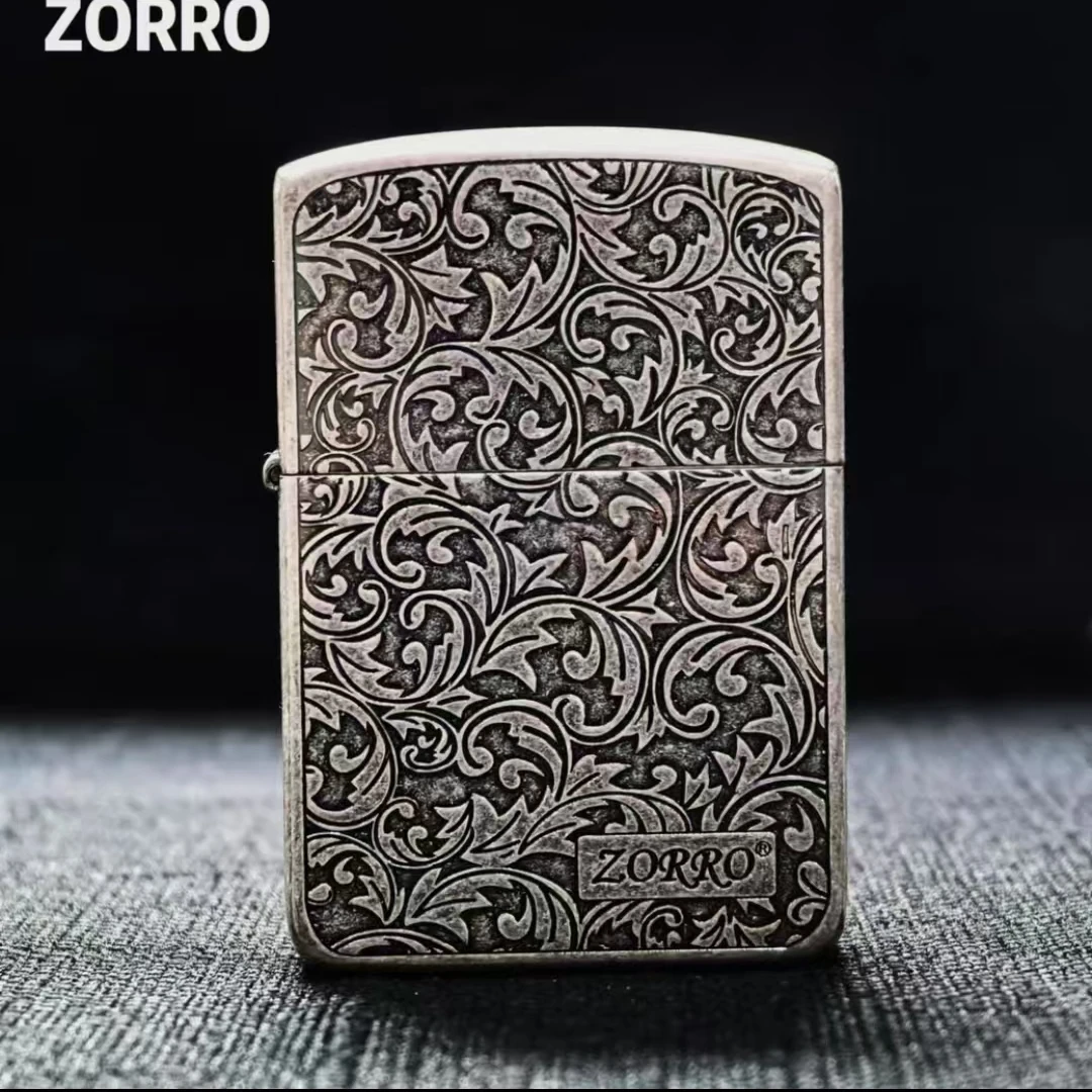 ZORRO佐罗Z910古银滚花唐草防风煤油打火机
