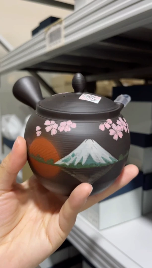 【闪购商品】瓷片富士桜侧把急须