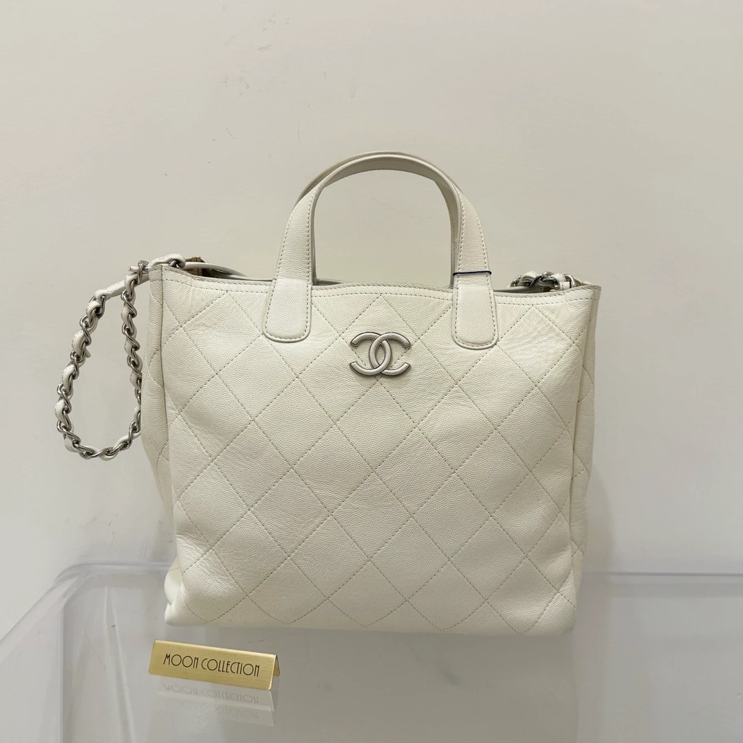 95新 Chanel/香奈儿  CHANEL 米白色 tote购物袋 23k