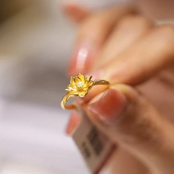 【澄澄专属】足金999莲花戒指 活口经典 3.02