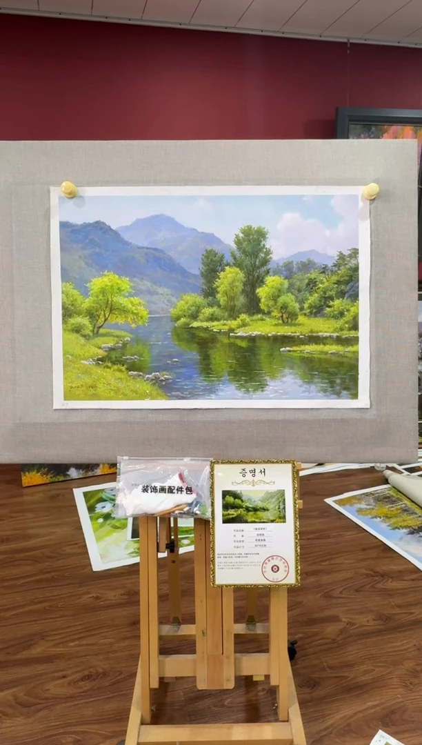 油画用****3【原创·保真·带证书】朝鲜画家纯手绘油画--顺丰包邮--