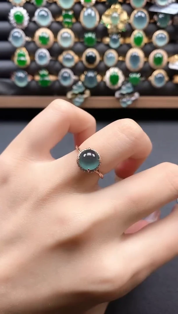 银S925镶嵌戒指翡翠51511