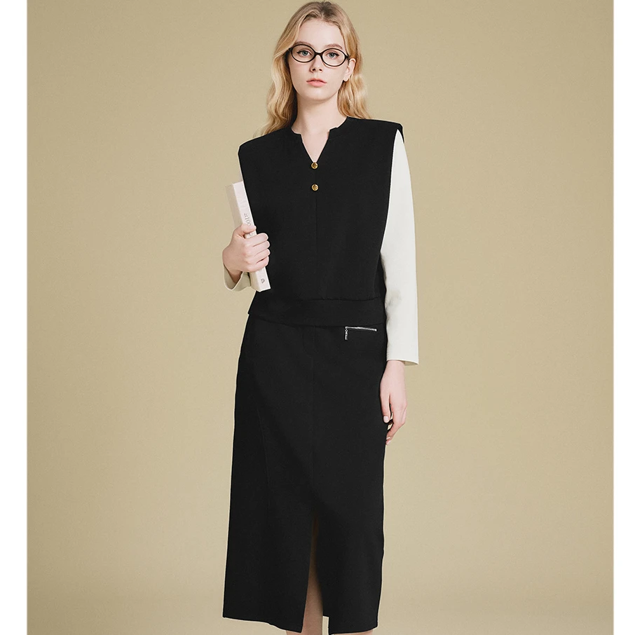 【高智风范】PSALTER/诗篇25年新款显瘦时尚撞色拼接卫衣6C65160013