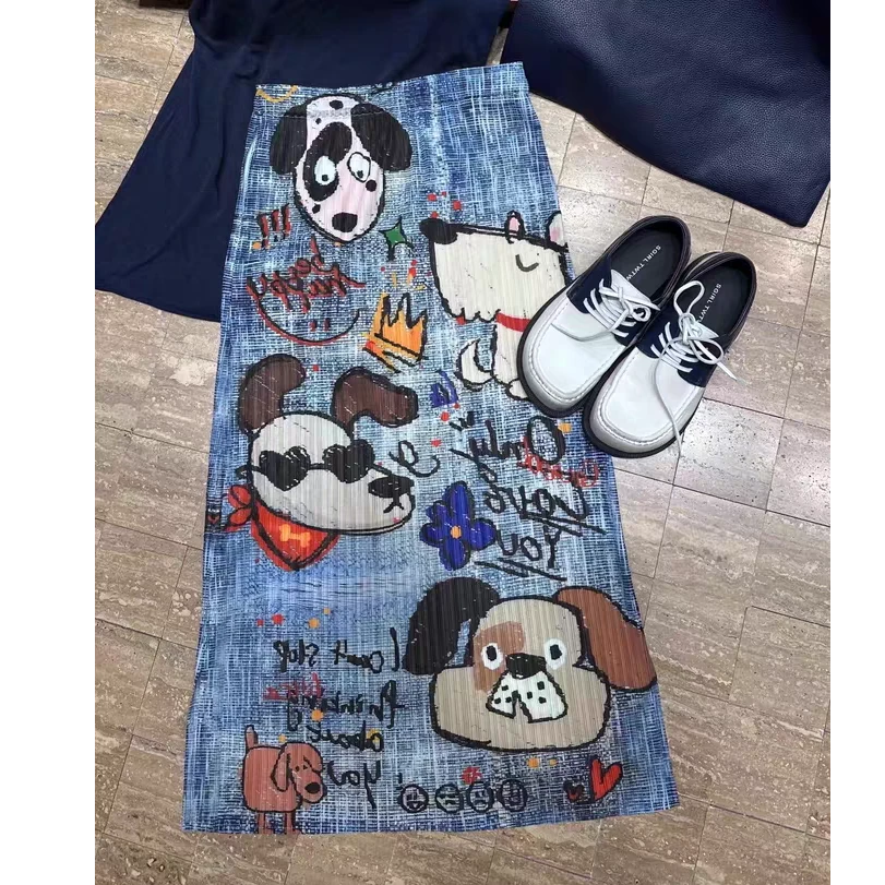 【摩姐姐欧韩】89026夏款松紧腰褶皱显瘦半身裙