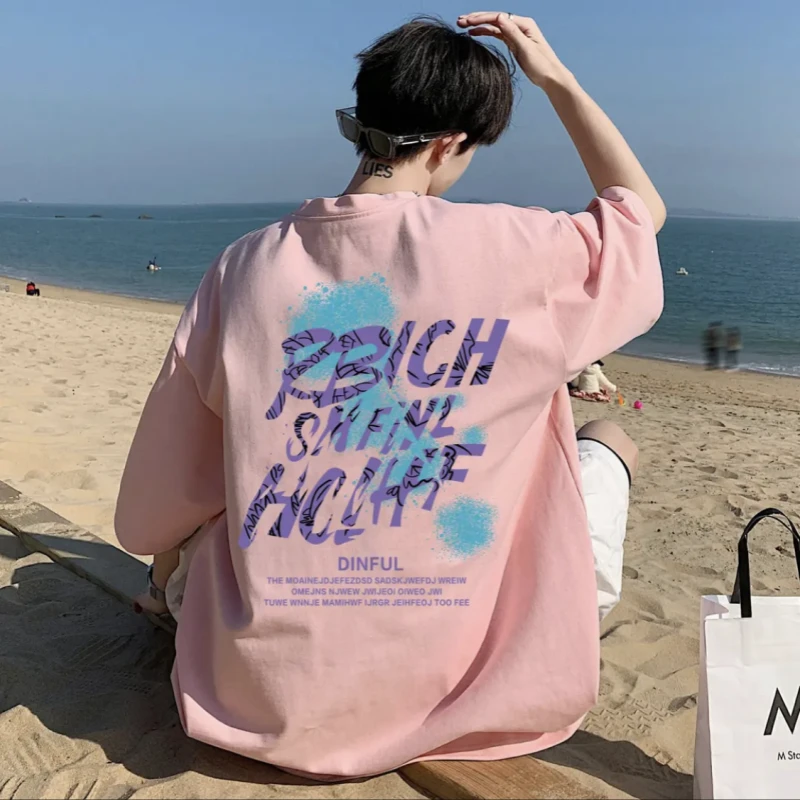 夏季痞帅新款潮流帅气休闲短袖T恤潮牌纯棉宽松男生美式短袖t恤男