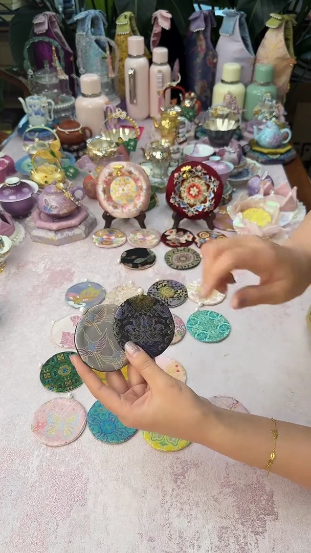 92宋锦小杯垫两件套