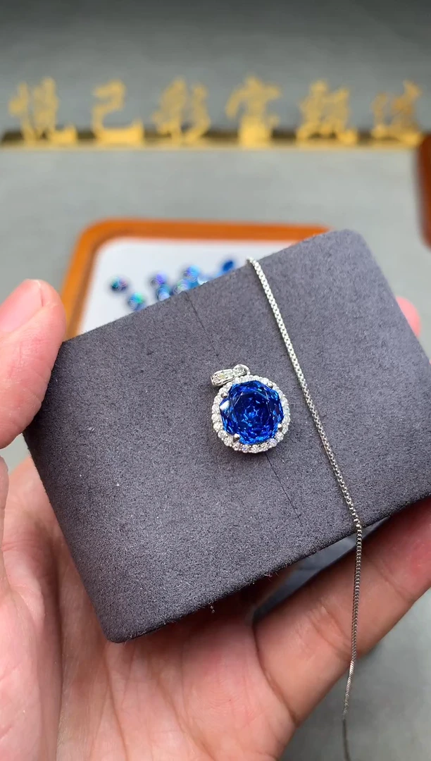 颈饰银S925镶嵌托帕石2222