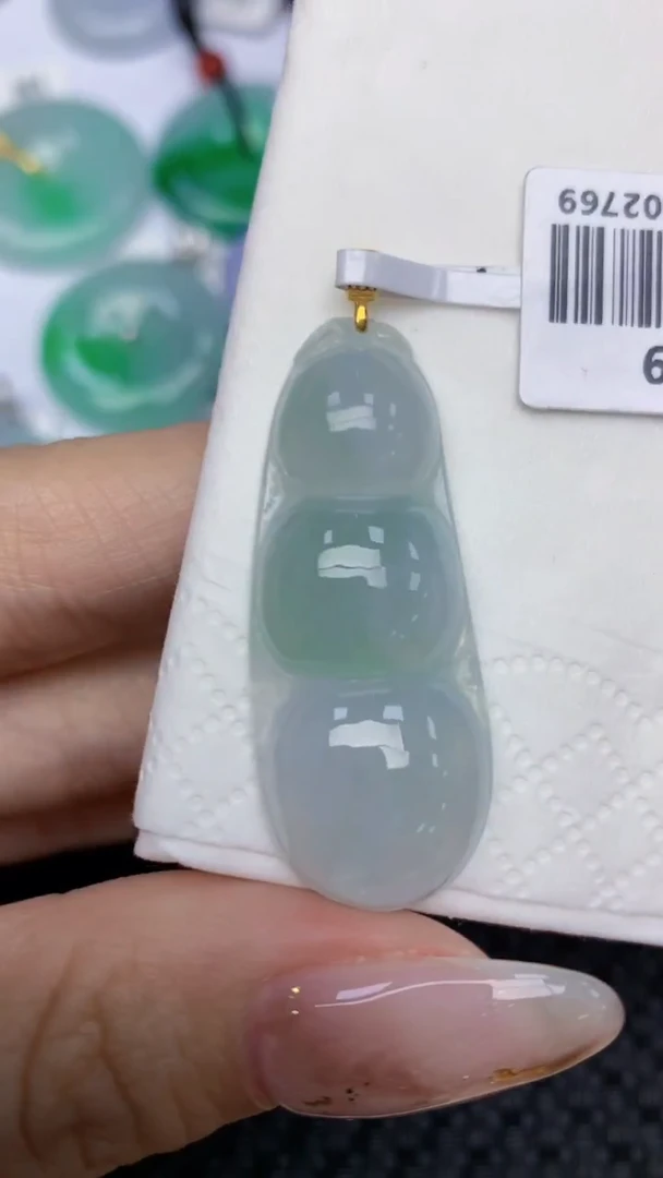 颈饰18K金镶嵌翡翠天然缅甸翡翠a货百元以上9元证书费自理