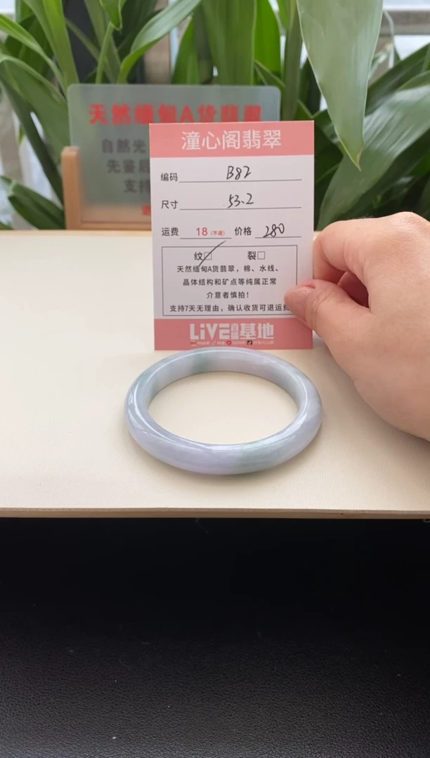 未镶嵌手镯翡翠53圈口编码b82