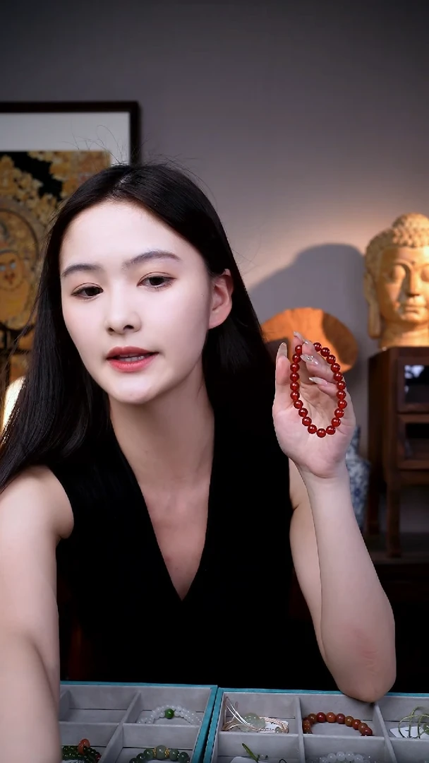 玛瑙/玉髓手链合金红玛瑙