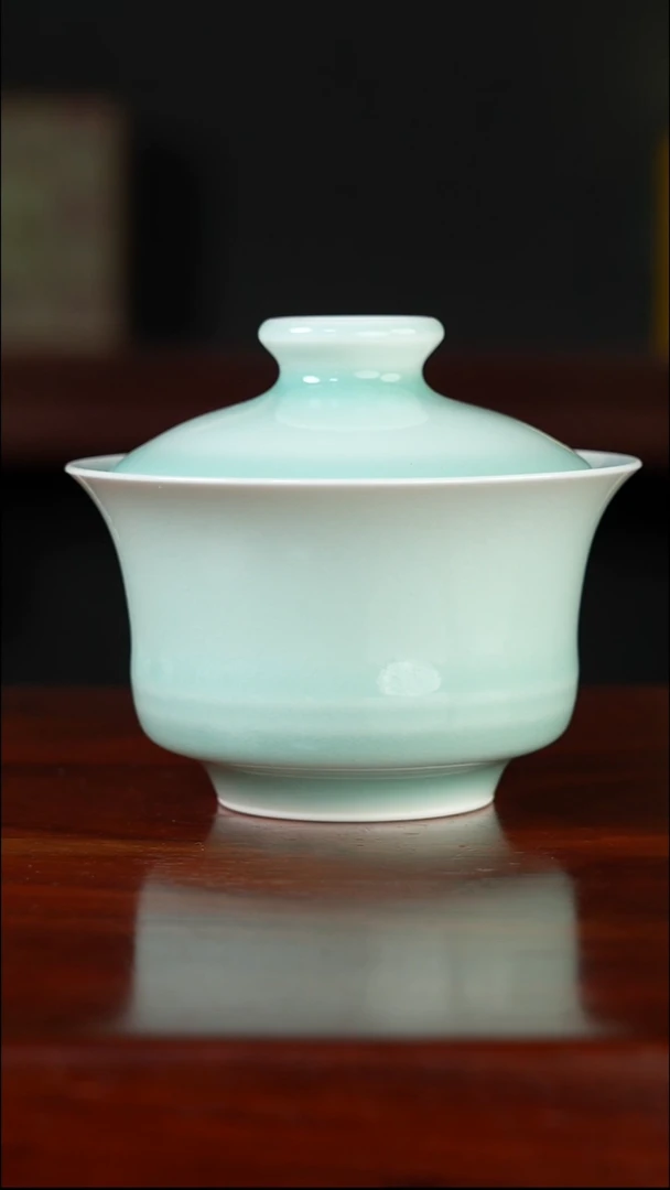 祖传窑  真柴窑传承400年影青二才盖碗