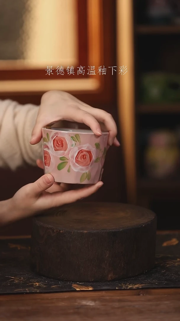 陶瓷景德镇高温釉下手绘陶瓷@L642@