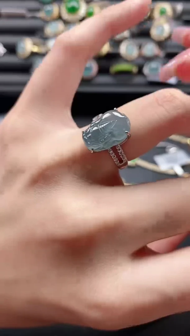 【闪购商品】翡翠戒指银S925镶嵌1111