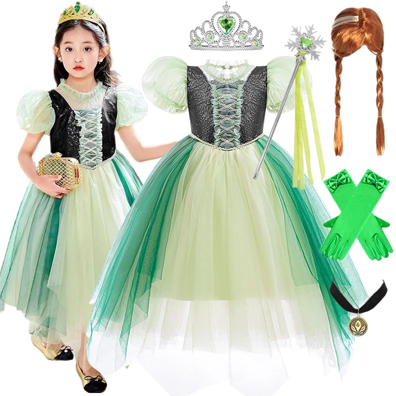 冰雪奇缘爱莎安娜艾莎公主裙夏季新款女童蓬蓬纱裙子儿童连衣裙