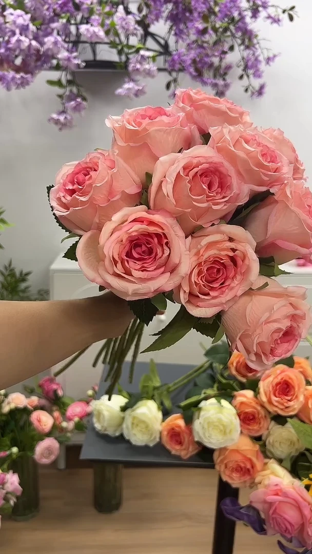 10枝粉色洛神花花