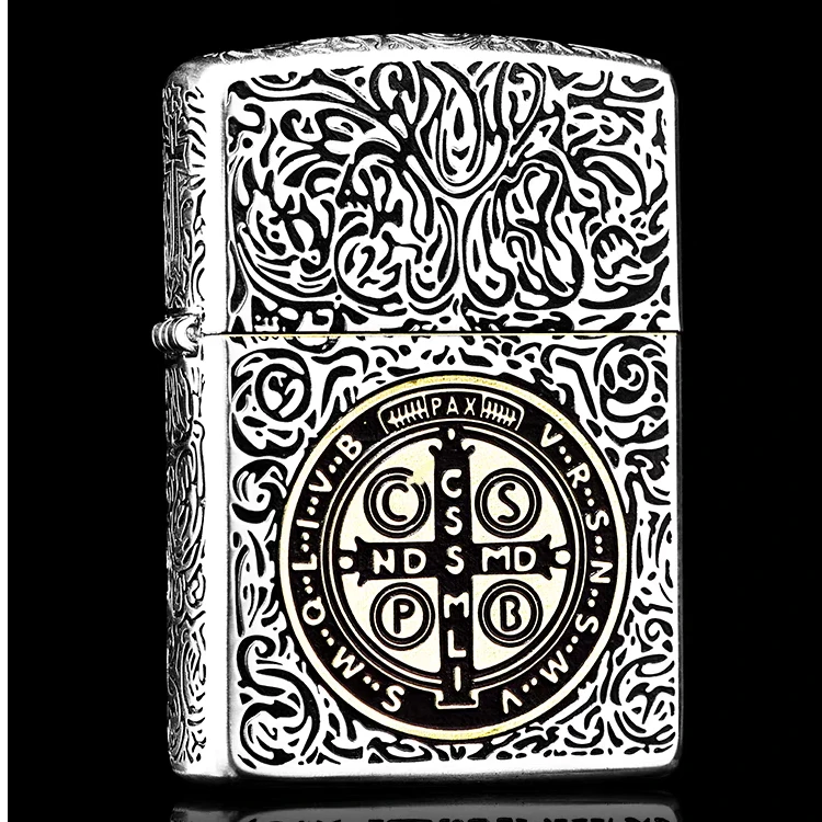 zippo打火机康斯坦丁错金银鎏金带礼盒320