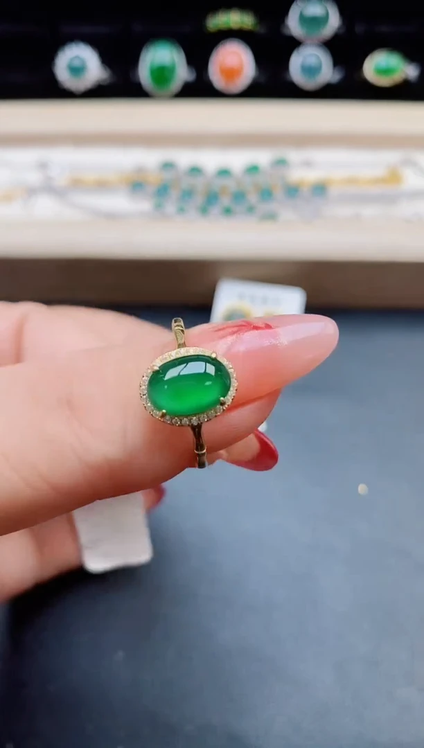 【闪购商品】翡翠戒指银S925镶嵌0805508