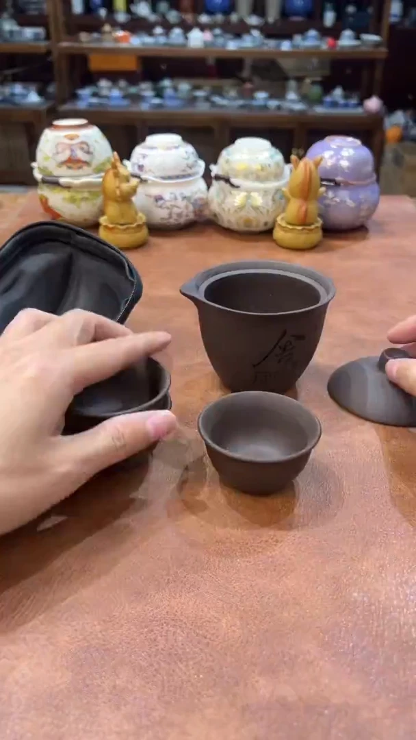 真的很便宜会开片的旅行茶具