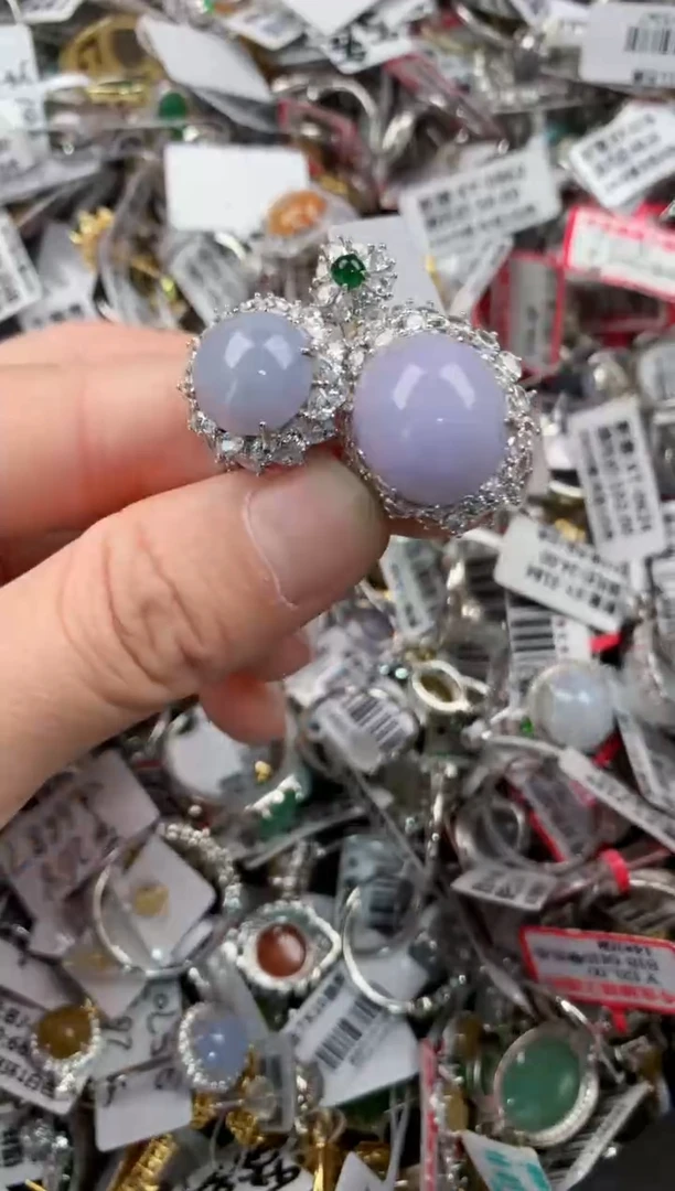 银S925镶嵌戒指翡翠555       4