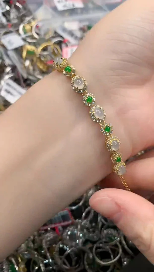 银S925镶嵌戒指翡翠999                7