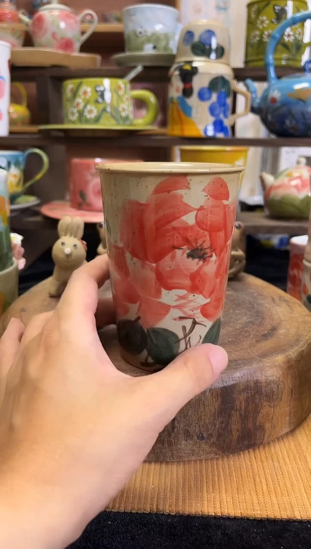 杯子手绘高温釉下陶瓷