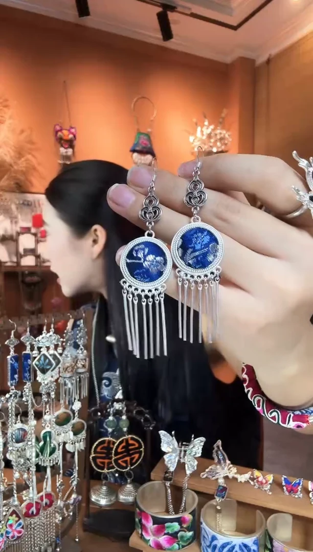 刺绣纯手工民族风耳环