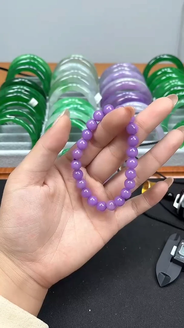未镶嵌手链翡翠a5 紫罗兰手串