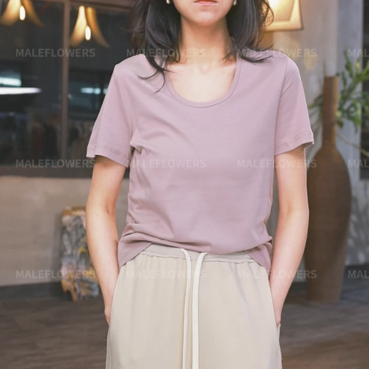 东倪原创新款圆领短袖T恤韩版极简百搭基础上衣85A88077