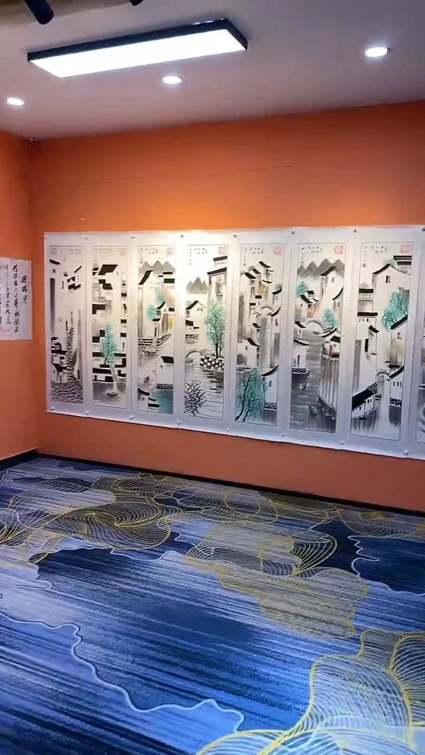 国画张巨富  八条屏水乡