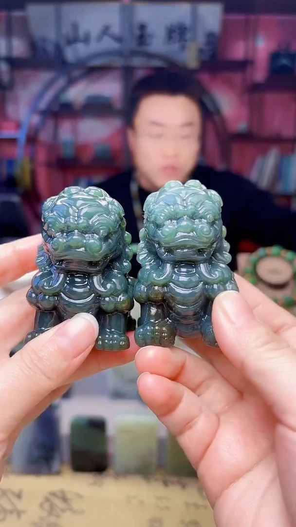 未镶嵌和田玉摆件195一对发货