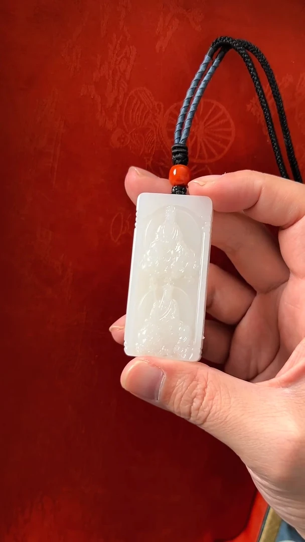 未镶嵌和田玉挂件新疆料四山佛主玉牌