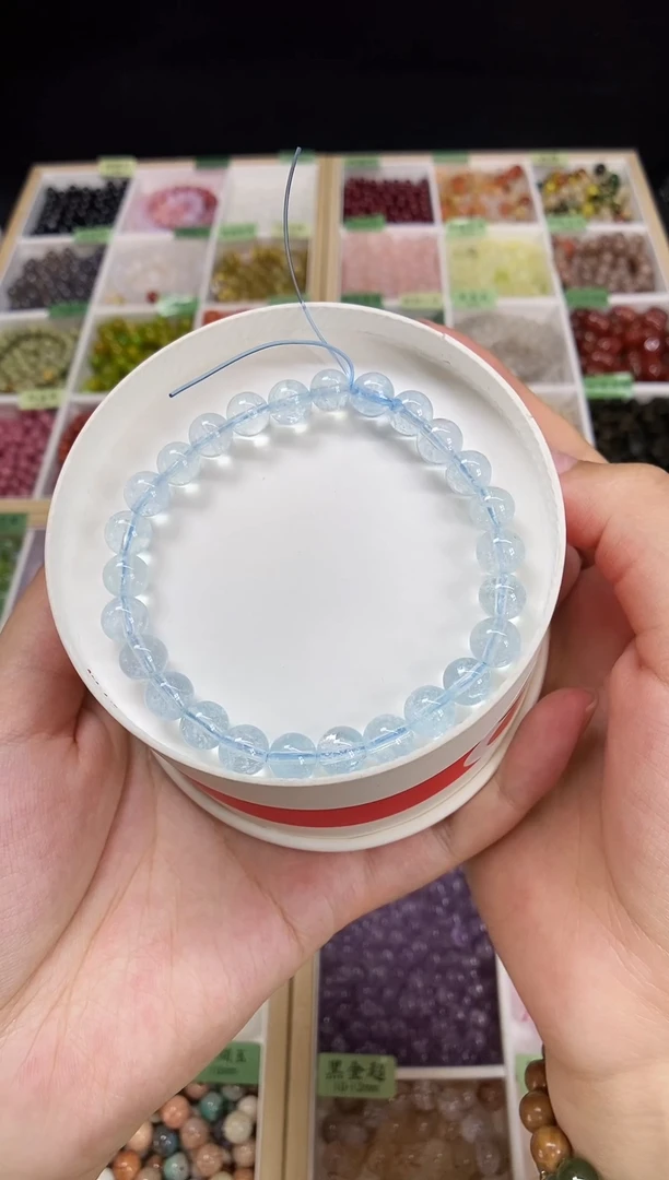 未镶嵌手链水晶碎冰冰海蓝宝，（默认微瑕）