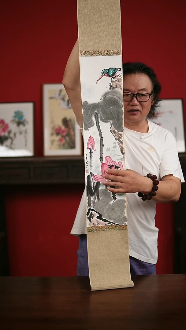 国画手写手绘-17*120卷轴