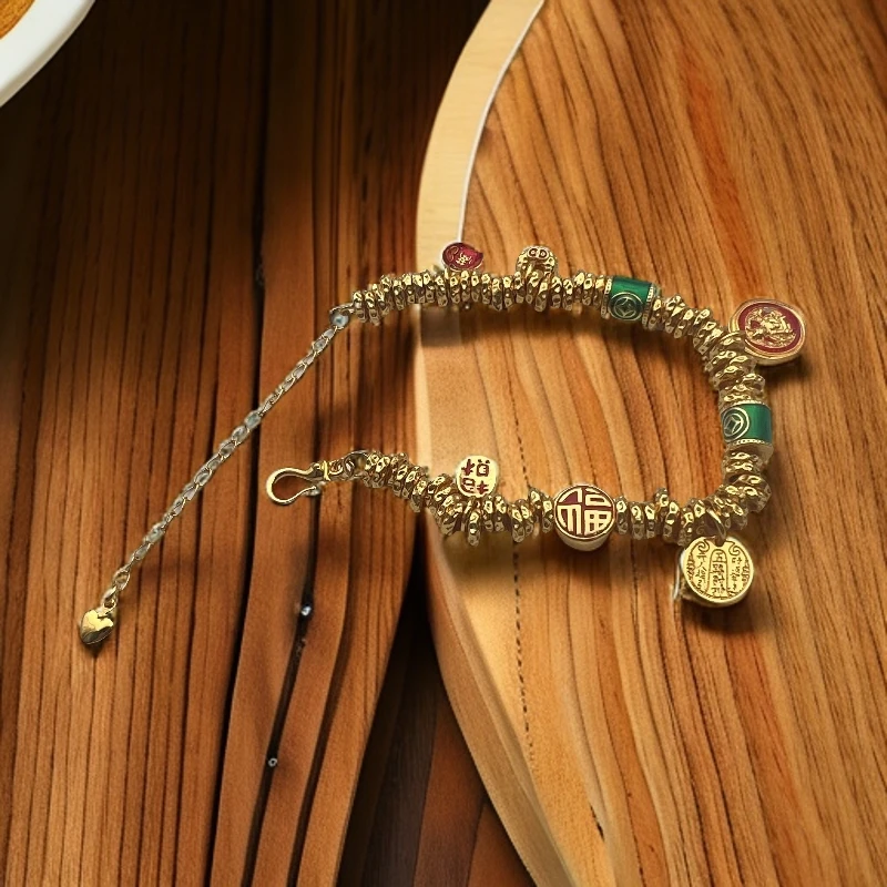 【七七专属】时尚百搭国潮风合金钱串手链SL636188
