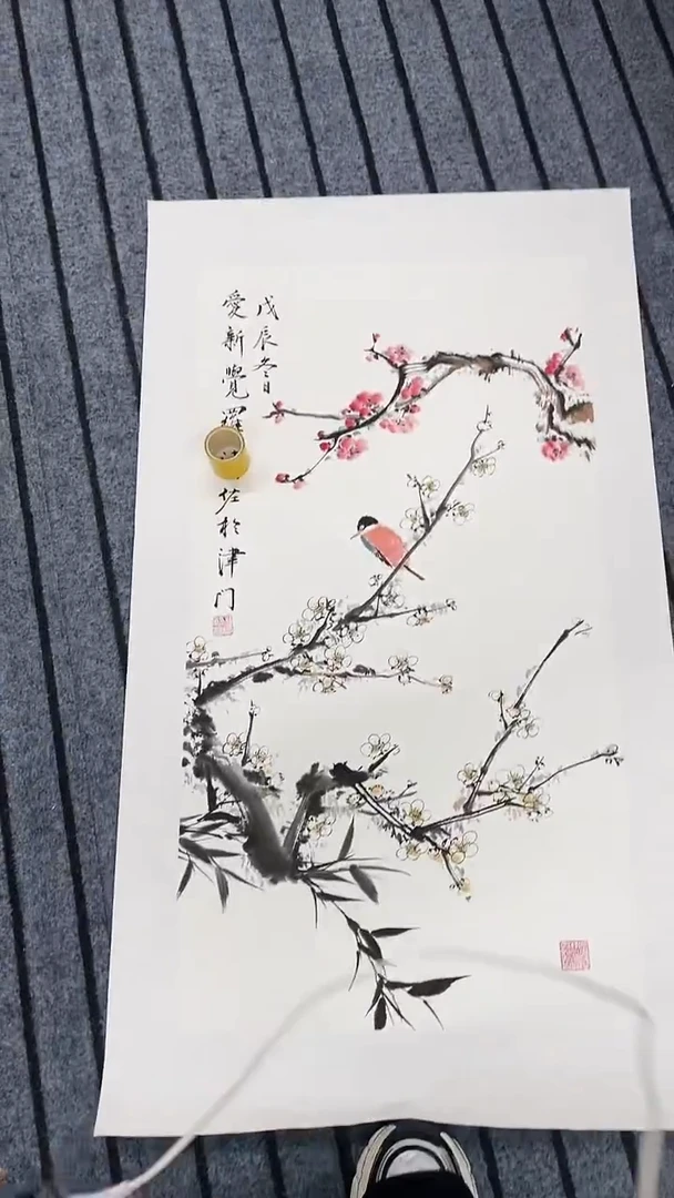 精品三尺花鸟作品