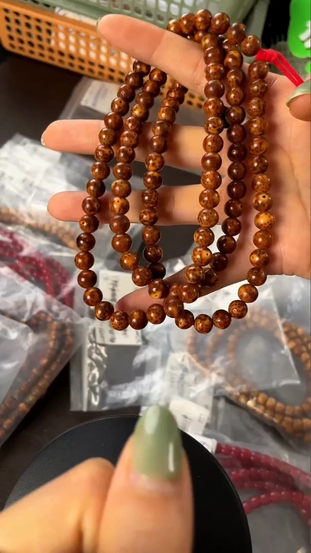 星月菩提吊坠精工级浅珀正圆8长串