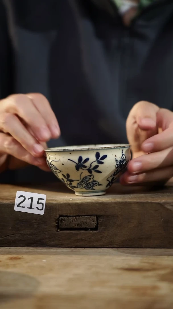 瓷片设计师手作！！！知名设计师高货系列！！！！高古青花杯子